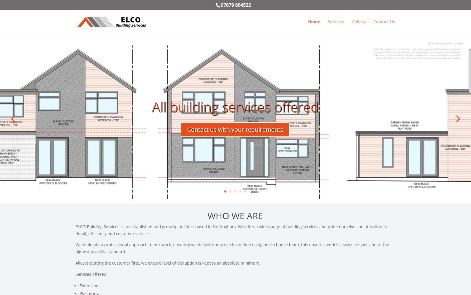 elco building services website screenshot